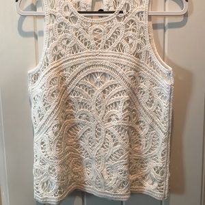 White House Black Market white Crochet Top